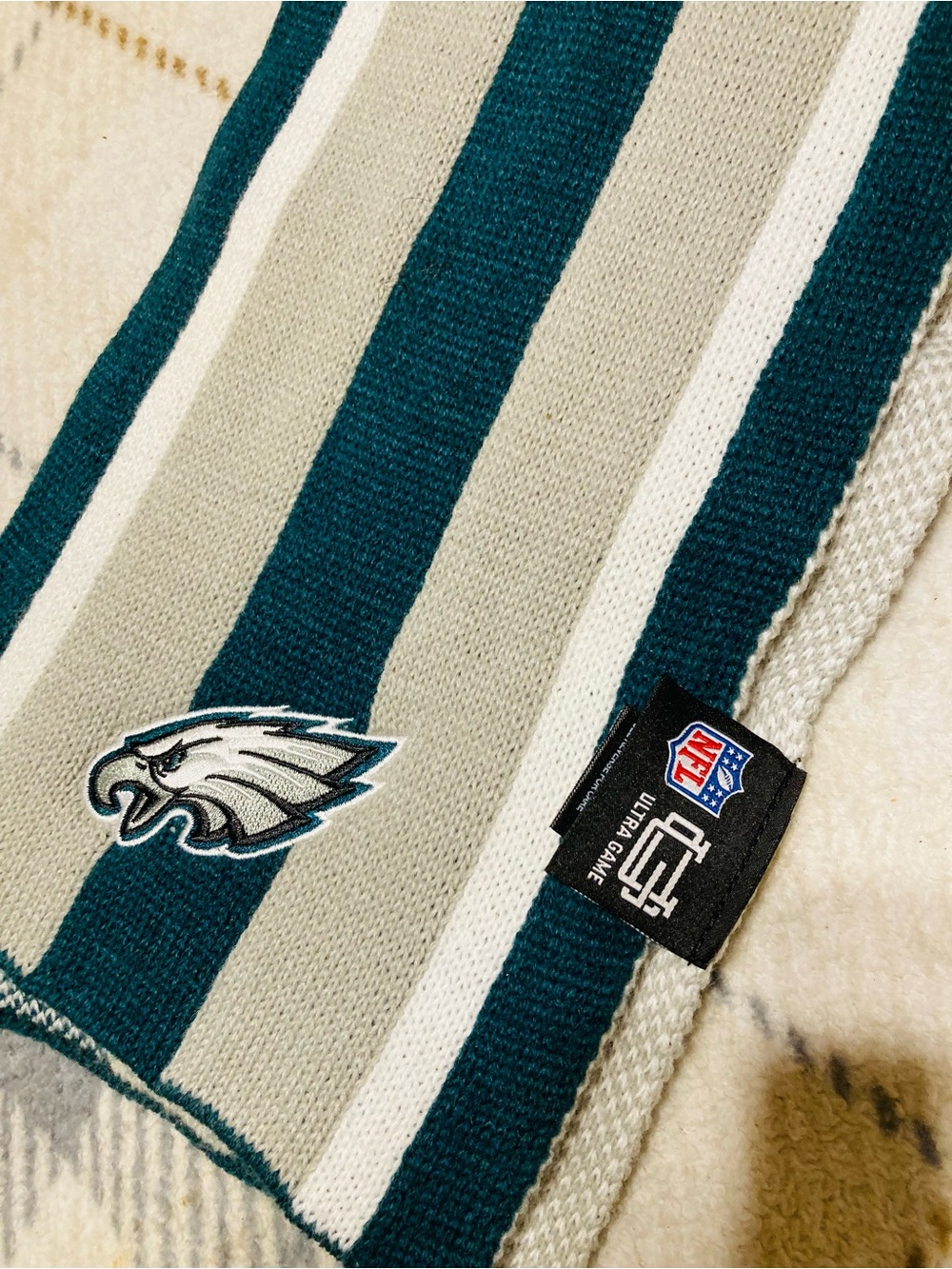 NFL Philadelphia Eagles Striped Knit Scarf - Teal, Gray, White